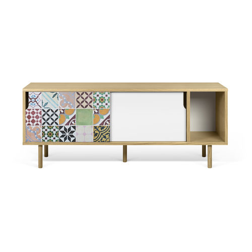 Modernes Sideboard - DANN PATCHWORK 165 - TEMAHOME - lackiertes Holz / Eiche / Holzfurnier