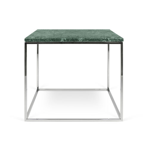 Moderner Beistelltisch - GLEAM 50 - TEMAHOME - Chromstahl / Marmor / quadratisch