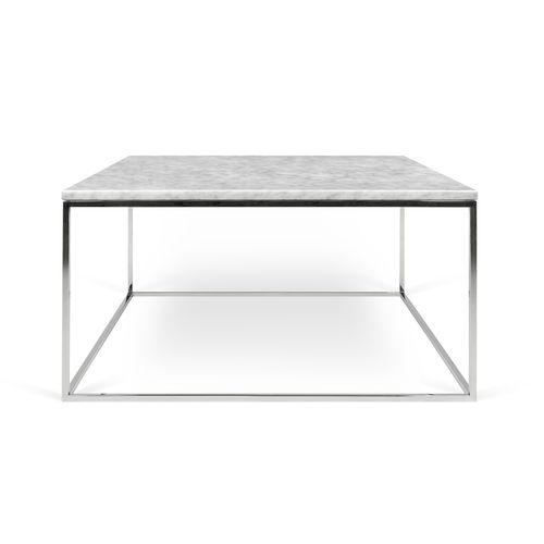 Moderner Couchtisch - GLEAM 75 - TEMAHOME - Chromstahl / Marmor / quadratisch