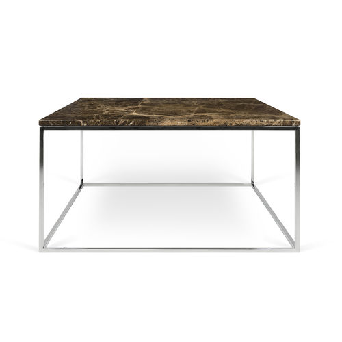 Moderner Couchtisch - GLEAM 75 - TEMAHOME - Chromstahl / Marmor / quadratisch