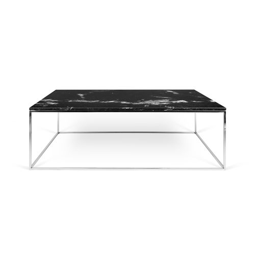 Moderner Couchtisch - GLEAM 120 - TEMAHOME - Chromstahl / Marmor / rechteckig