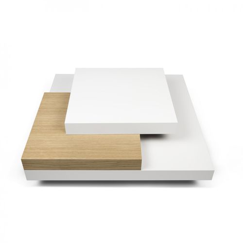 Moderner Couchtisch - SLATE 90 - TEMAHOME - Eiche / lackiertes Holz / quadratisch