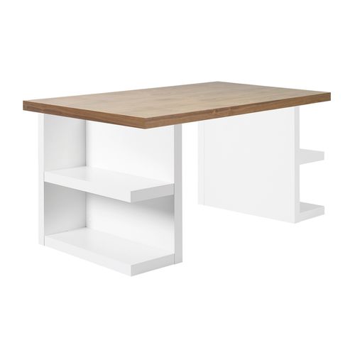 Moderner Schreibtisch - MULTI 180 - TEMAHOME - Eiche / Holzfurnier / Nussbaum