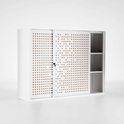 Niedriger Aktenschrank - 1004 - Iduna S.A. - Holz / Stahl / mit Schiebetür
