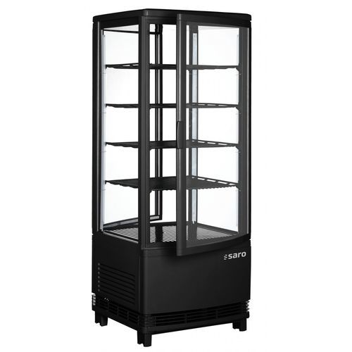 Standkühlvitrine - SC 100 DT - SARO - für Einzelhandel / schwarz / mit Tür