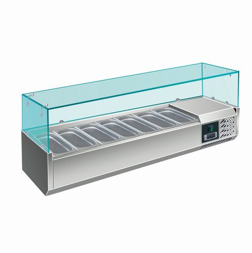 Verkaufskühlvitrine - EVRX 1600/33 - SARO - Edelstahl / ohne Tür / 7 Regalbretter