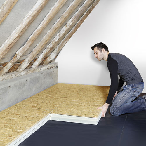 Steifer Wärmedämmungskomplex - Utherm Attic L OSB - UNILIN INSULATION - Polyisocyanuratkern PIR / OSB-Deckschicht / für Fußboden