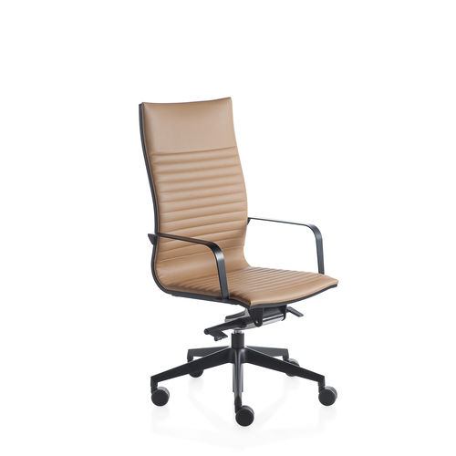 Moderner Bürostuhl - KRUNA PLUS LINEAR - KASTEL srl - Stoff / Metall / Gestell aus verchromtem Stahl