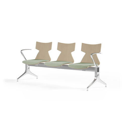 Metall-Traversenbank - KIMBOX WOOD BENCH - KASTEL srl - Stoff / Holz / 3 Plätze