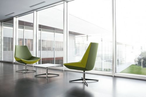 Moderner Stuhl - KAYAK - KASTEL srl - Stoff / mit Mittelfuß / drehbar