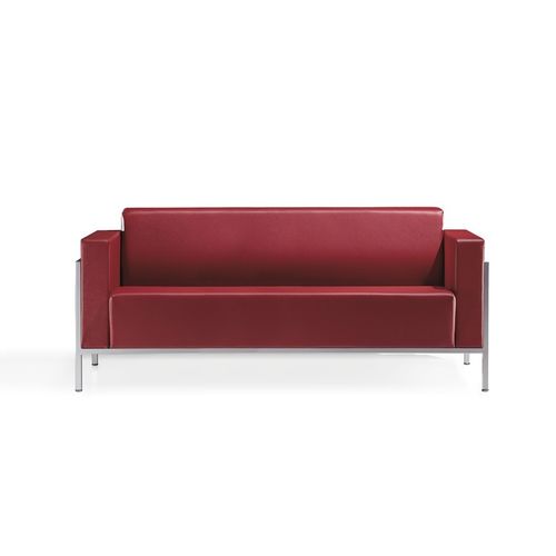 Modernes Sofa - KURSAL - KASTEL srl - Leder / rot / Aluminium