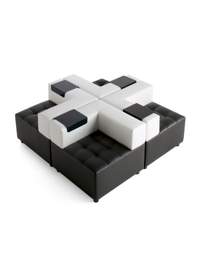 Modernes Sofa - KUADRA - KASTEL srl - Leder / mehrfarbig / für öffentliche Einrichtungen
