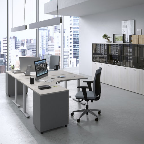 Moderner Schreibtisch - Kamos Pure - Timeless & Traditional Design - NEWFORM Ufficio - Holz / Metall / melaminbeschichtet