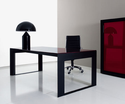 Moderner Schreibtisch - SIMPOSIO - NEWFORM Ufficio - Glas / mit Kufengestell / für Gewerbegebrauch