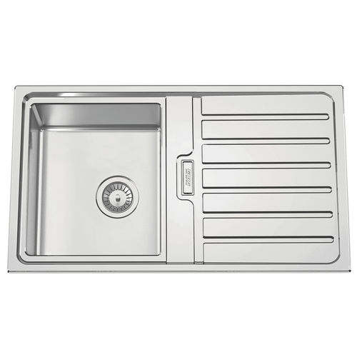 Einbeckenspüle - FUSION 86 - RODI HOME – kitchen sinks and accessories - mit Abtropffläche / polierter Edelstahl / einbaufähig