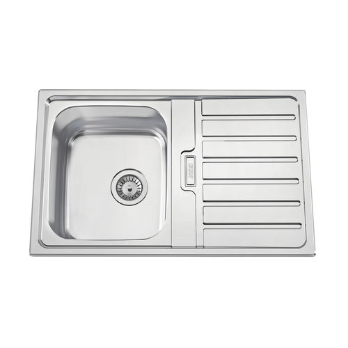 Einbeckenspüle - URBAN 80 - RODI HOME – kitchen sinks and accessories - mit Abtropffläche / polierter Edelstahl / einbaufähig