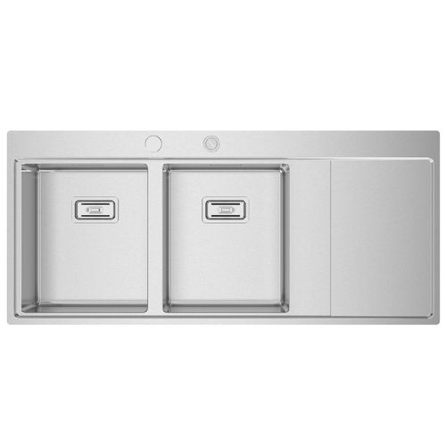 Doppelbeckenspüle - XERON 116 - RODI HOME – kitchen sinks and accessories - mit Abtropffläche / gebürsteter Edelstahl / einbaufähig