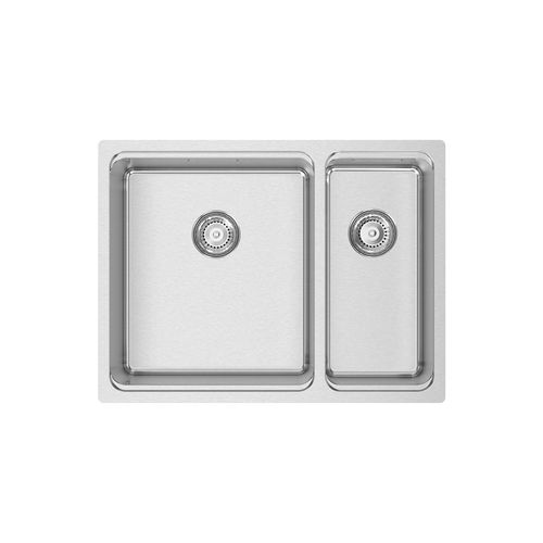 Doppelbeckenspüle - UNA 55 - RODI HOME – kitchen sinks and accessories - mit Abtropffläche / polierter Edelstahl / einbaufähig
