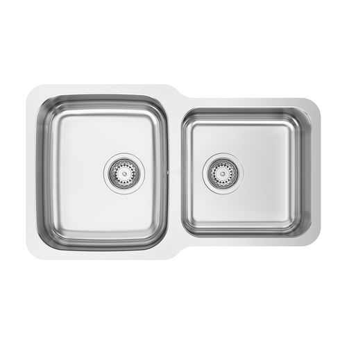 Doppelbeckenspüle - DUO 90R - RODI HOME – kitchen sinks and accessories - ohne Abtropffläche / polierter Edelstahl / Unterbau