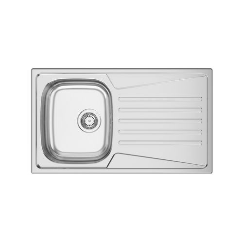 Einbeckenspüle - KERAN 86 - RODI HOME – kitchen sinks and accessories - mit Abtropffläche / polierter Edelstahl / einbaufähig