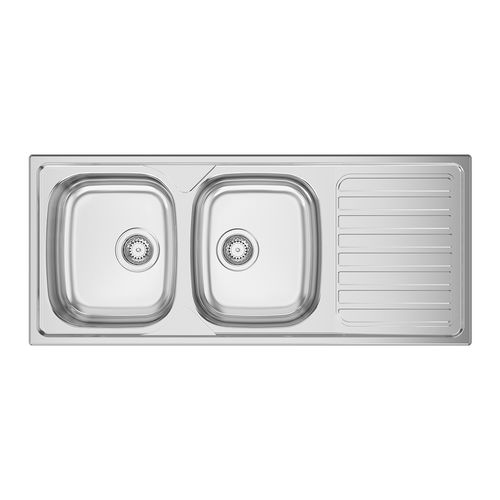 Doppelbeckenspüle - OKIO LINE 116 - RODI HOME – kitchen sinks and accessories - mit Abtropffläche / Edelstahl / polierter Edelstahl