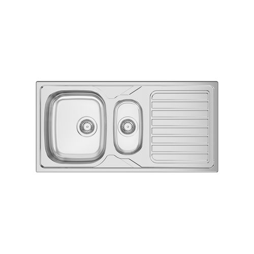 Doppelbeckenspüle - OKIO LINE 100 - RODI HOME – kitchen sinks and accessories - mit Abtropffläche / Edelstahl / polierter Edelstahl
