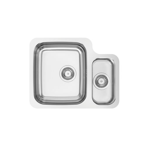 Doppelbeckenspüle - DUO 60 - RODI HOME – kitchen sinks and accessories - ohne Abtropffläche / polierter Edelstahl / Unterbau