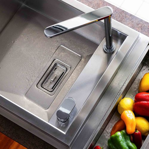 Aufsatz-Einhebelmischer - BOX QS 3000 - RODI HOME – kitchen sinks and accessories - Edelstahl / für Küche / 2-Loch