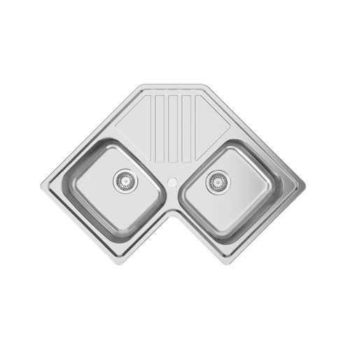 Doppelbeckenspüle - KEPPLER BB - RODI HOME – kitchen sinks and accessories - mit Abtropffläche / polierter Edelstahl / einbaufähig