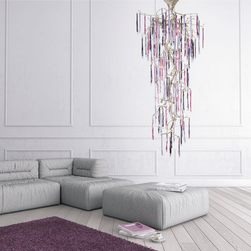 Klassischer Kronleuchter - STALACTITE S - Serip - Glas / Bronze / Wasserfall
