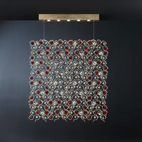 Hängelampe - PERSA SQUARE - Serip - Bronze / Glas / klassisch