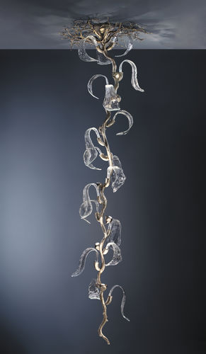 Deckenleuchte / originelles Design - WINGS VERTICAL M - Serip - Glas / Bronze / LED