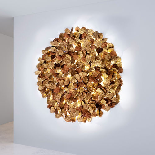 Wandleuchte / originelles Design - FOLIAGE XL  - Serip - für den Innenraum / Bronze / Glas