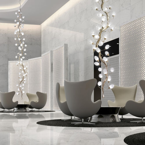Hängelampe - VERTICAL BLOOM M - Serip - Bronze / Glas / originelles Design