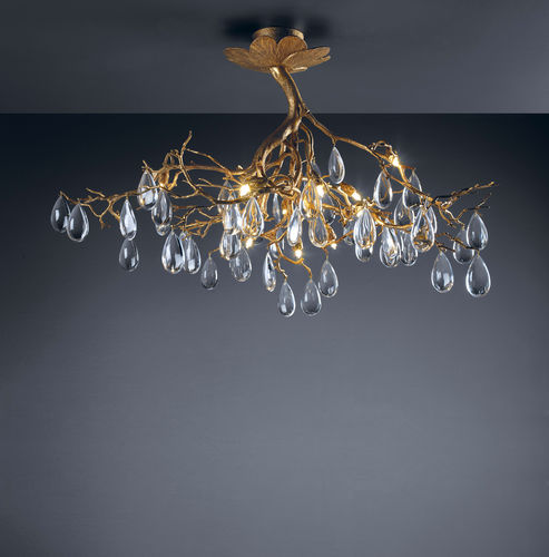 Klassische Deckenleuchte - DROPLETS - Serip - Kristall / Bronze / LED