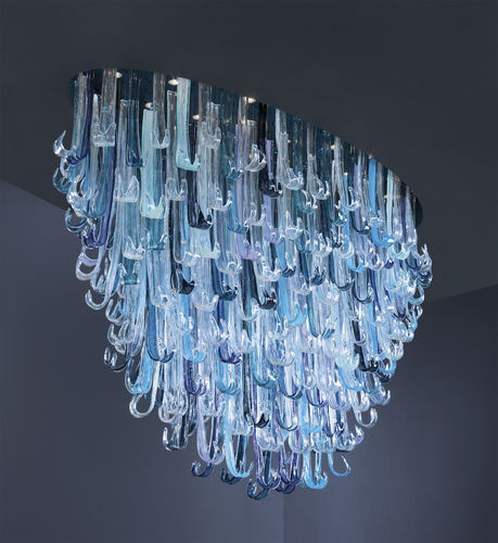 Kronleuchter / originelles Design - FONTAIN OVAL - Serip - Glas / Bronze / für Gewerbegebrauch