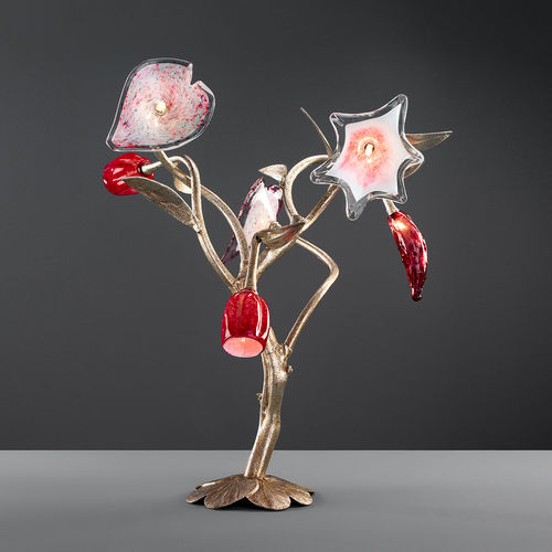 Tischlampe - BOUTONNIERE - Serip - Bronze / Glas / klassisch