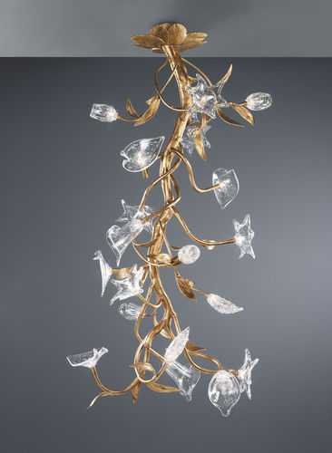 Klassische Deckenleuchte - GARLAND S - Serip - Glas / Bronze / LED