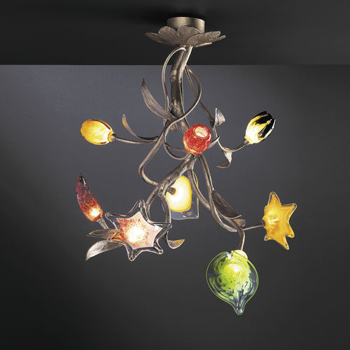 Klassische Deckenleuchte - ARBOR M - Serip - Glas / Bronze / LED