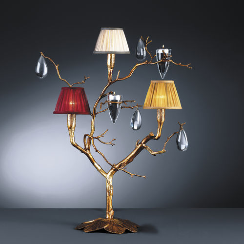 Tischlampe - VIRGA TRIPLE - Serip - Bronze / Kristall / Stoff