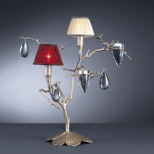 Tischlampe - VIRGA DOUBLE - Serip - Bronze / Kristall / Stoff