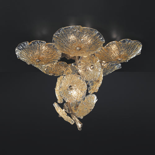 Klassische Deckenleuchte - LUTEA - Serip - Muranoglas / Bronze / LED