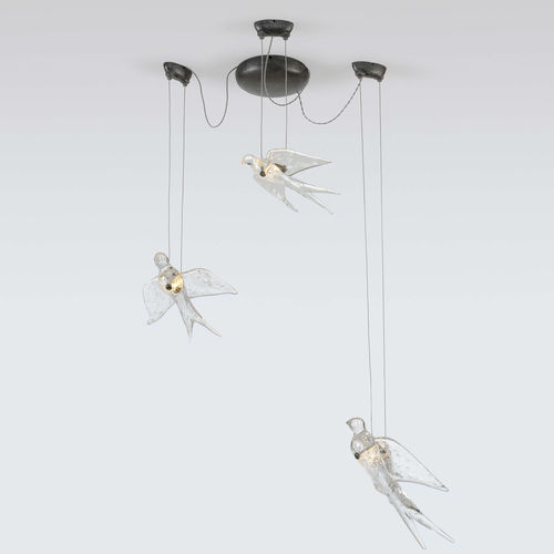 Moderner Kronleuchter - MOBILE Small - Serip - Glas / 3 Glühbirnen / Skulptur