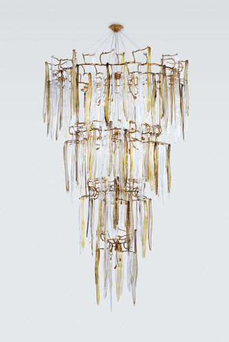 Moderner Kronleuchter - CASCADE QUAD - Serip - Glas / Bronze / für Gewerbegebrauch