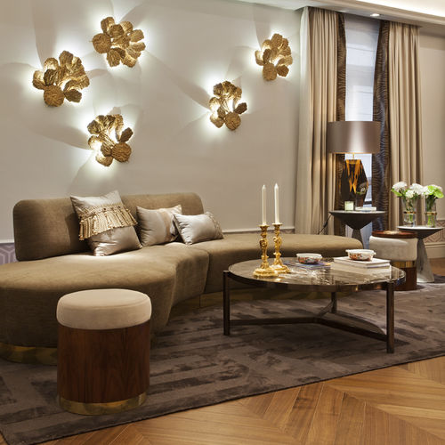 Wandleuchte / originelles Design - HEAP S - Serip - für den Innenraum / Bronze / Glas