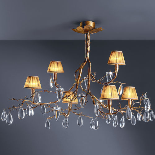 Klassischer Kronleuchter - FASCINIUM RAINFALL M - Serip - Glas / Bronze / Stoff