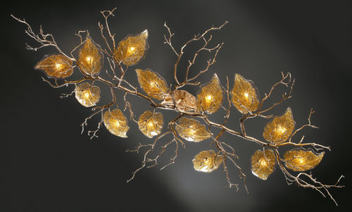 Klassische Deckenleuchte - FAGUS L - Serip - Glas / Bronze / LED