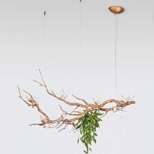 Moderner Kronleuchter - FLOAT & NEST LARGE - Serip - Glas / Bronze / 8 Glühbirnen