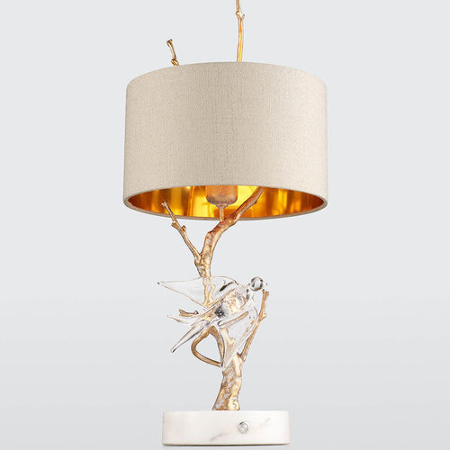 Tischlampe - VOA PLIÉ SMALL - Serip - Bronze / Glas / Stoff
