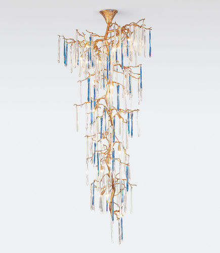 Klassischer Kronleuchter - STALACTITE M - Serip - Glas / Bronze / Wasserfall